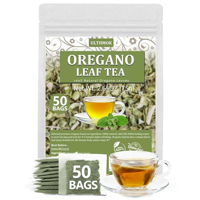 Premium 50 Oregano Tea Bags, Made with 100% Natural Oregano Leaves, No Additives & Caffeine Free. - Bloomnest