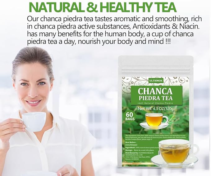 60 Premium Chanca Piedra Leaf Tea Bags, Stonebreaker/Stone Breaker tea, Made with 100% Natural Chanca Piedra Leaves, No Additives & Caffeine Free. - Bloomnest