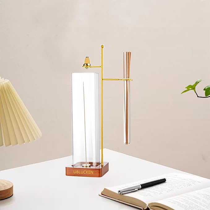 Incense Holder, Incense Burner for Sticks, Cone Incense Stand with Detachable Glass Ash Catcher & Storage Tube, Ease of Cleaning, Ash Collection, Home Decor - Bloomnest