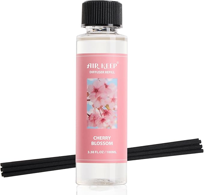 Airkeep Reed Diffuser Oil Refill/Cherry Blossom/3.38 oz/1 Pack/Air Freshener & Aromatherapy Essential Oil Blend for Home Fragrance – Scented Refill Oil for Bathroom, Bedroom & Home Decor - Bloomnest