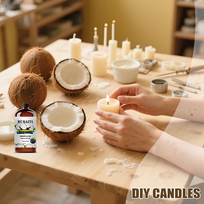 Coconut Essential Oil, Coconut Oil 16 Fl Oz 480ML for Diffuser Humidifier Yoga Cleaning DIY Candle Soap Making Essential Oils - Bloomnest