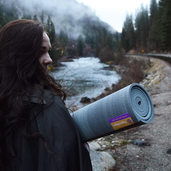 Hugger Mugger Nature Ultra Yoga Mat - Unique Variegated Design, Extra Cushion, Durable, Sticky and Grippy, Stable Non-Slip Surface, Lightweight - Bloomnest