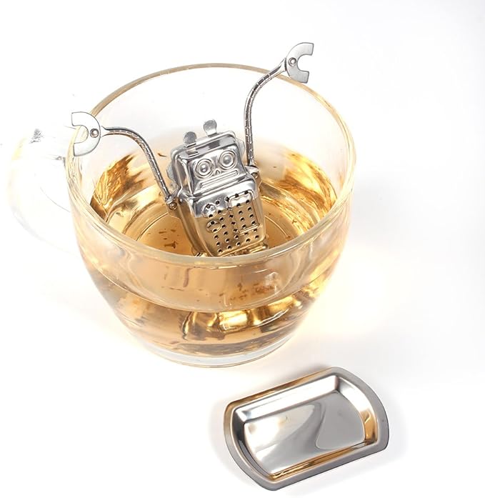 Food 8/20 Stainless Steel Loose Leaf Tea Infuser, Cute Animal Shape Infuser, Strainer, with Long Chain Hook to Brew Loose Leaf Tea, Spices and