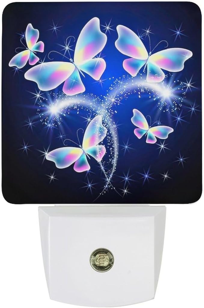 Butterfly Night Light, Plug into Wall Decor Nightlights for Bedroom, Bathroom, Hallway, Kitchen, with Dusk to Dawn Light Auto Sensors LED Night Lights for Boys Girls Women Men Room Gifts - Bloomnest