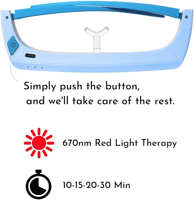 Red Light Therapy Glasses 670nm - Supports Eye Comfort & Visual Wellness, Wearable Red Light Therapy Glasses - UV-Free LED Light, Helps Relieve Eye Fatigue (Red Light) Lukirch