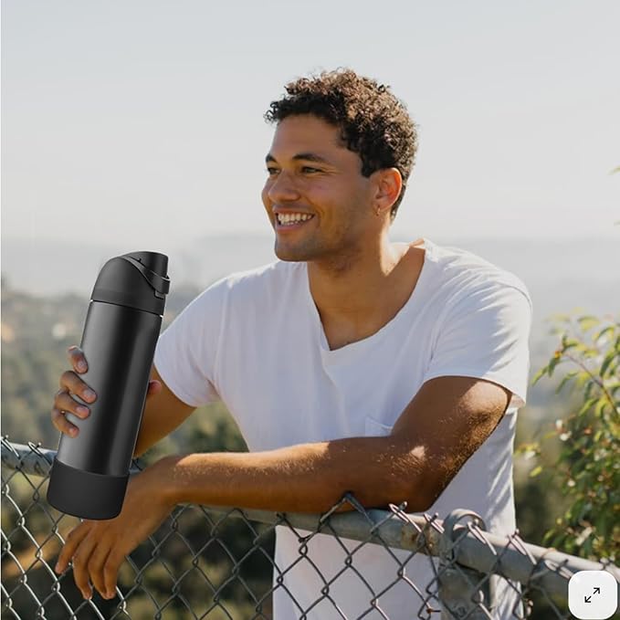 2PCS Silicone Water Bottle Boot, Compatible with Owala 24oz 32oz 40oz, Protective Anti-Scratch & Anti-Dent No Noise Sleeve Cover for FreeSip/Twist/Flip Water Bottles (Very Very Dark, 40oz) BKBY