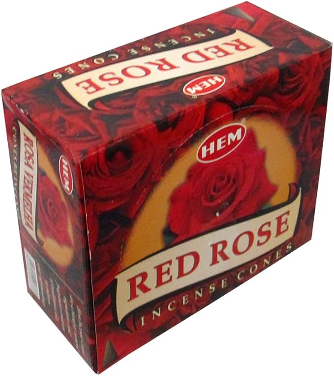 TRUMIRI Red Rose Incense Cone Bundle: 14 Sets of 12 Packets (120 Pieces) with Incense Holder TRUMIRI