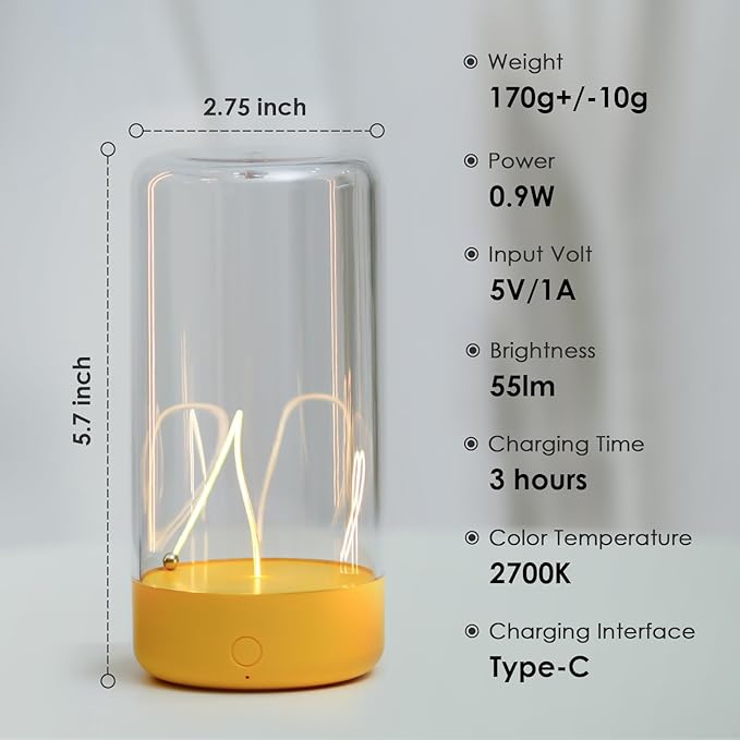 AUGE LIGHT Mini Minimalist Table Lamp Cordless LED Desk Lamp Rechargeable Modern Night Lights Portable Nightstand Lamps Unique Ambient Light Mood Lighting for Bedroom, Beside, Nursery - Bloomnest