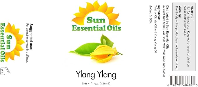 Sun Essential Oils 4oz - Ylang Ylang Essential Oil - 4 Fluid Ounces - Ylang Ylang Oil - Aromatherapy Oils - Bloomnest