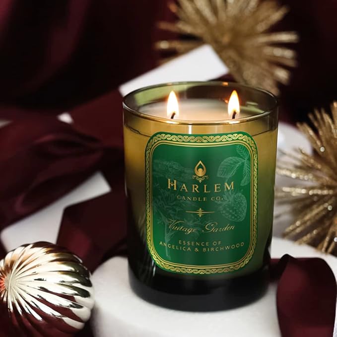 HARLEM CANDLE CO. Vintage Garden - Luxury Scented Soy Candle, 11 oz - 80-Hour Burn Time | Wild Berry, Rose, Absinthe, Angelica, Strawberry Musk, Birchwood | Scented Candles for Home - Bloomnest