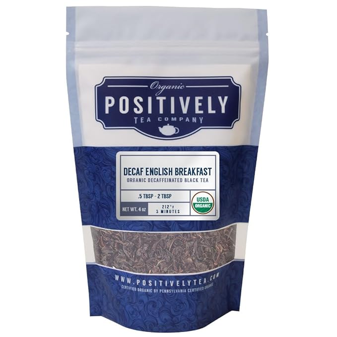Organic Positively Tea Company, Decaf English Breakfast, Loose Leaf, 4 Ounce - Bloomnest