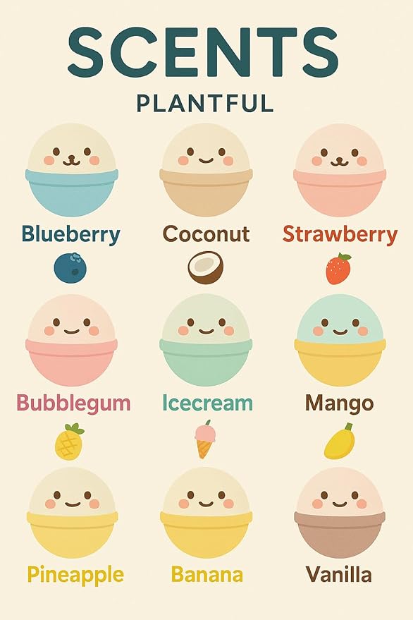 Plantful™ Natural Bath Bomb for Kids, Non-Toxic, Bubble podz, Fluffy Foam soap, Holiday Gifts, Bubble Bath Fizzy for Girls Boys, 9 Pack, Toddler, Pure Essential Oil - Bloomnest