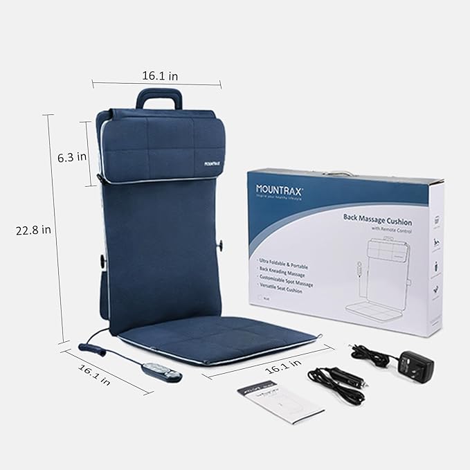 MOUNTRAX Back Massager for Chair, Full Back Massager for Pain Relief Deep Tissue, Massage Chair Pad with Soft S-Curve Design, Versatile Portable Massage Seat Cushion, Chair Massager - Bloomnest
