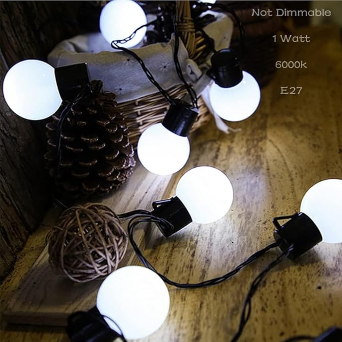 Night Light Bulb 1 Watt LED Low Watt Bulbs E26 E27 Standard Base Daylight White 6000K Not Dimmable G45 Energy Saving Light Bulbs 10W Equivalent for Home Bedroom Courtyard Garden 10Pack - Bloomnest