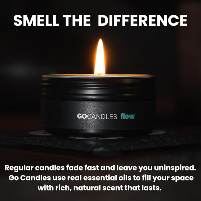 Go Candles - Scented Premium Candle Set, 100% Natural Non Toxic, 3 Pack Aromatherapy Gift for Men & Women, Travel Luxury Scents Home Bedroom Desk Man Cave, Clean Coconut Soy Wax with Essential Oils - Bloomnest