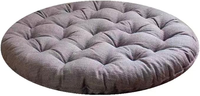 Large Linen Floor Cushions,Round Futon Pillows Japanese Style Tufted Floor Pillows Meditation Cushions for Seating On Pad for Yoga Sofa Balcony(Size:65x65cm(26x26inch),Color:Khaki) - Bloomnest