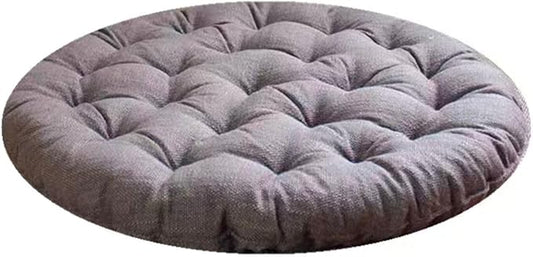 Large Linen Floor Cushions,Round Futon Pillows Japanese Style Tufted Floor Pillows Meditation Cushions for Seating On Pad for Yoga Sofa Balcony(Size:65x65cm(26x26inch),Color:Khaki) - Bloomnest