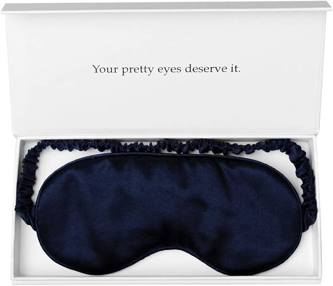Silk Sleep Mask Light Blocking Luxury 100% Mulberry 19mm Silk Eye Mask Eye Cover Blindfold Ultra Soft Light & Comfy Anti Aging Skin Care with Travel Bag Gift Package - Bloomnest