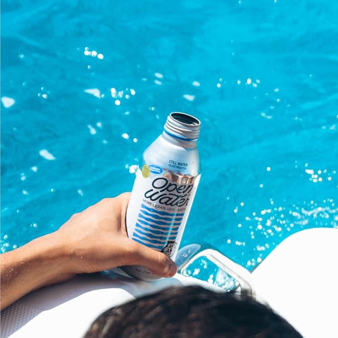 Open Water Still 16oz bottles (3 cases, 36 bottles) - Sustainable Aluminum Bottled Still Water With Electrolytes - 7.0 pH Balanced BPA-Free Ultra-Purified Water