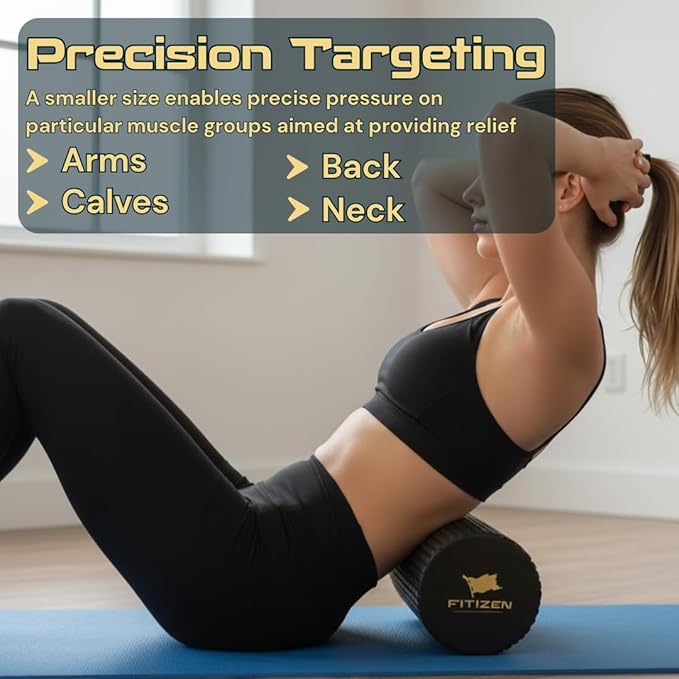 Fitizen Foam Roller – Muscle Massage Rehab Stiff Back Pain Physical Therapy Deep Tissue Firm Exercise Equipment Home Gym Stress Yoga Pilates for The Fit Citizen by FitNation - Bloomnest