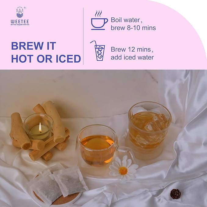 WT WEETEE Chamomile & Passionflower Nighty Herbal Tea Bags 50 Counts, Includes Spearmint, Valerian Root, Lavender, Peppermint & More, Natural Caffeine-free - Bloomnest