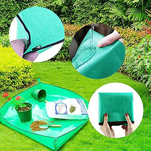 BIUWING 2PCS 39.4" x 39.4" Plant Repotting Mat Waterproof Transplanting Mat Indoor Succulent Potting Mat Portable Gardening Soil Changing and Watering mat Square and Foldable Garden mat - Bloomnest