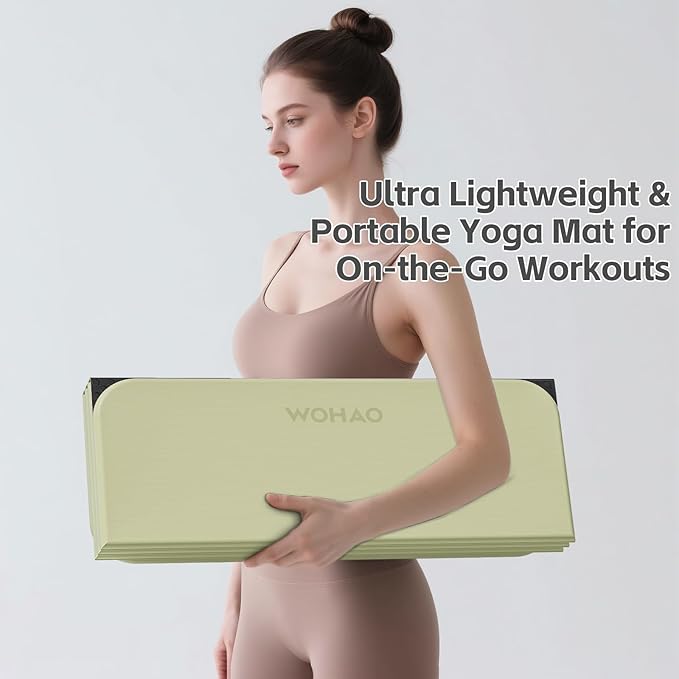 7-Fold Yoga Mat 70"x24" - 1/2 Inch Thick Folding Exercise Mat, Compact Non-Slip TPE Mat for Travel, Storage, Yoga & Home Gym, Lightweight & Portable - Bloomnest