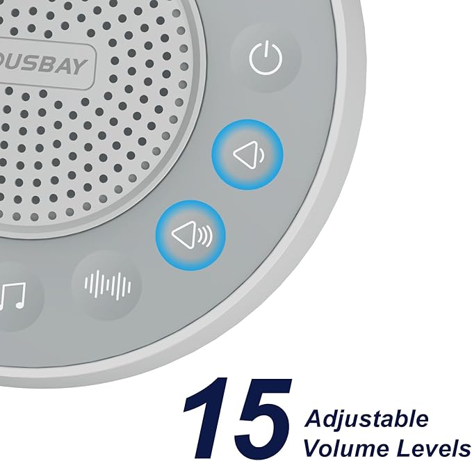 Housbay Glows White Noise Sound Machine, 31 Soothing Sounds, 5W Loud Stereo Sound, Sleep Timer, Small Travel Sleep Machine & Noise Canceling for Sleeping, Relaxation-Gray - Bloomnest