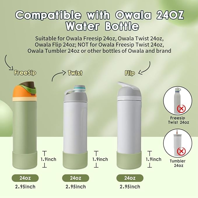2PCS Silicone Water Bottle Boot, Compatible with Owala 24oz 32oz 40oz, Protective Anti-Scratch & Anti-Dent No Noise Sleeve Cover for FreeSip/Twist/Flip Water Bottles (Camo Cool, 24oz) BKBY