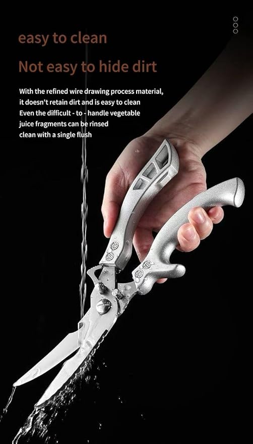 Poultry Shears Heavy Duty – Kitchen Scissors for Chicken, Meat, Fish & Vegetables – Sharp Stainless Steel Cooking Shears with Ergonomic Non-Slip Handle, Spring-Loaded, Dishwasher Safe - Bloomnest