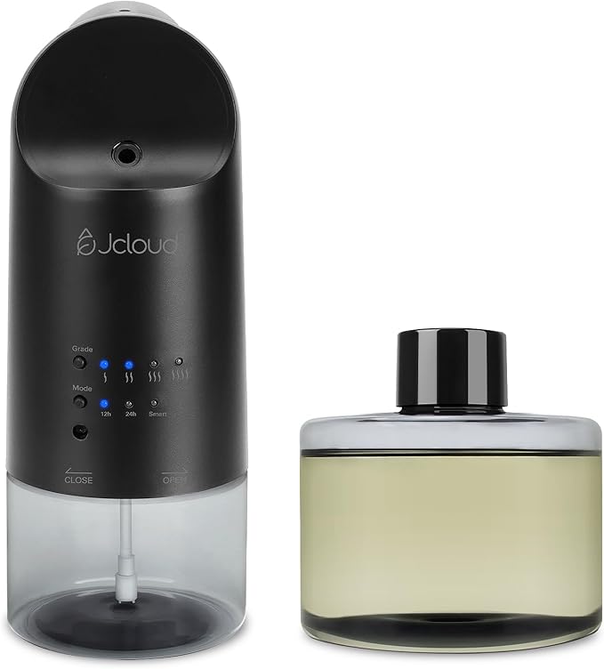 JCLOUD 2025 Plug in Diffuser | Cover Up to 500 Sq. Ft. for Home, Office, Spa – Portable Smart Wall Diffuser 160ML, Black with Royal Serenity Essential Oil Inspired by Luxury Hotel - 140mL - Bloomnest