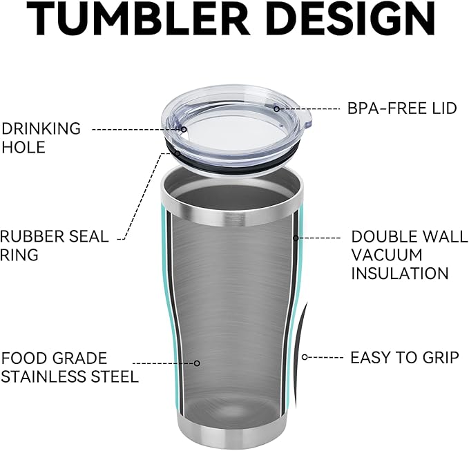 DOMICARE 20oz Tumbler with Lid Stainless Steel Tumblers Bulk, Double Wall Vacuum Insulated Coffee Travel Mug Powder Coated Tumbler, 1 Count (Pack of 1) Light Blue - Bloomnest