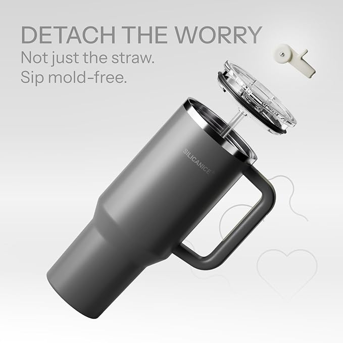 Easy Clean Pro Tumbler - 40 oz Water Bottle with Handle & Quick-Disassemble Flip Straw, Leak Resitance,Double Wall Insulated Stainless Steel, Dishwasher Safe, BPA-Free,Gifts for Women & Men - Bloomnest