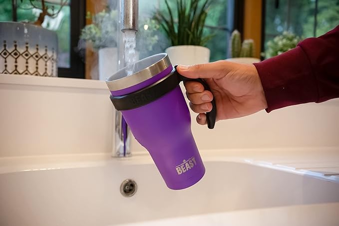 Beast 40 oz Tumbler Stainless Steel Vacuum Insulated Coffee Ice Cup Double Wall Travel Flask (Purple) - Bloomnest