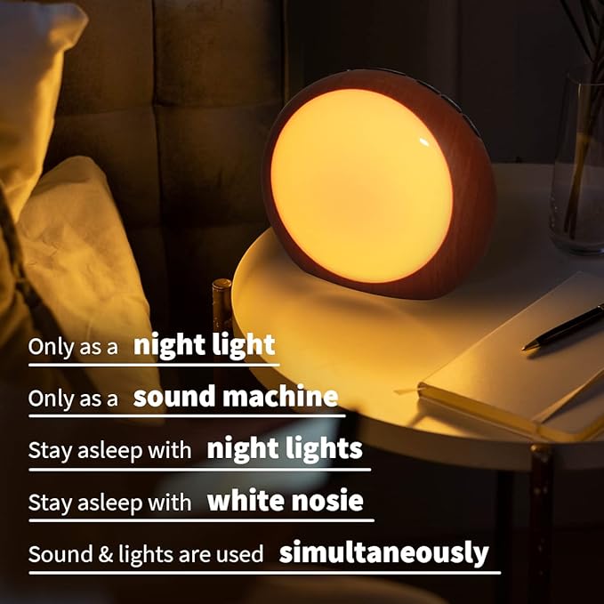 Brown Noise Sound Machine White Noise Machine with 12 Color Night Lights 30 Soothing Sounds Auto-Off Timer Calming Sleep Machine with Memory Function for Baby Kids Adult for Office Privacy