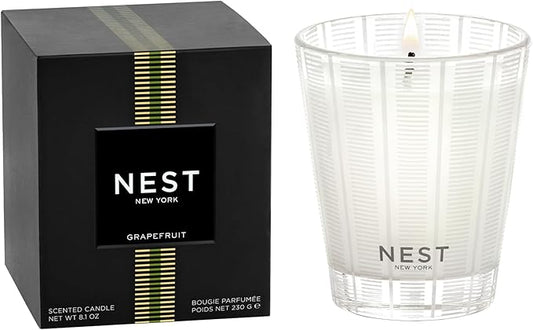 NEST New York Scented Classic Candle, Grapefruit - 8.1 oz - Up to 60-Hour Burn Time - Reusable Glass Vessel - Bloomnest
