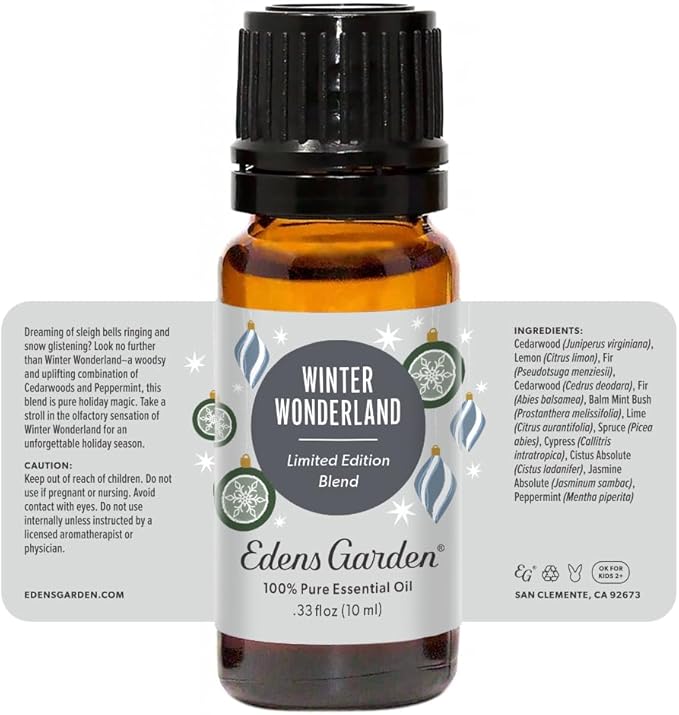 Edens Garden Winter Wonderland Essential Oil Blend- 100% Pure Premium Grade, Undiluted, Natural, Therapeutic, Aromatherapy, The Best for Diffusing, Candle, Laundry, Humidifiers 10 ml (.33 fl oz) - Bloomnest