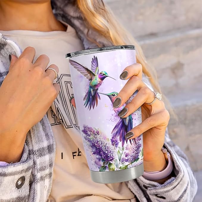 Hummingbird Tumbler 20oz Stainless Steel Insulated Travel Mug Cup for Women Girls Grandma Mom Hummingbird Gifts for Birthday Christmas Mothers Day - Bloomnest