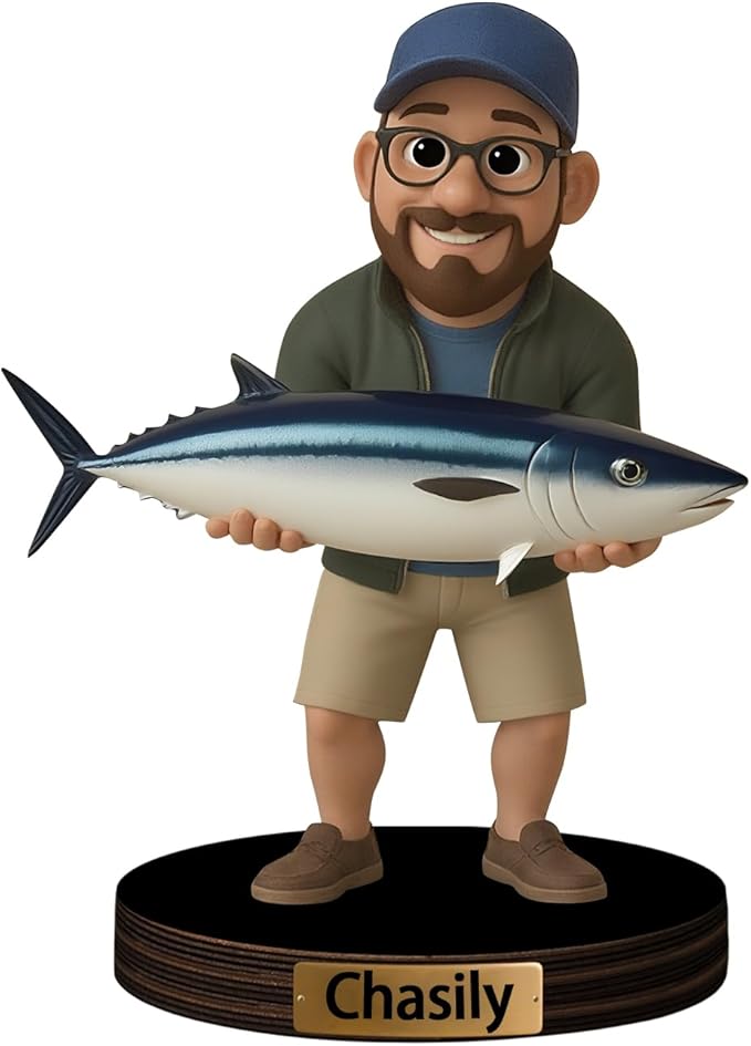Custom Fishing Photo Cartoon Style Acrylic Plaque Sign Desk Decor, Memories Fishing Themed Picture Photo Frame, Fish Memories Picture Frame Decor Gifts for for Dad Papa Fathers's Day - Bloomnest