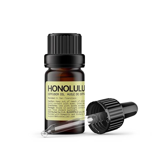 Honolulu Diffuser Oil, Sweet Tropical Scent, Grapefruit, Bergamot, Tangerine, Musk Essential Oils Blend for All Ultrasonic Diffuser Scent Projects(10mL/.33 FL oz)… - Bloomnest