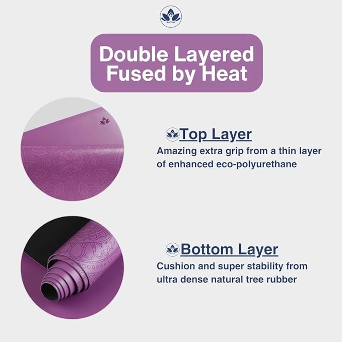 Clever Yoga Liquid Balance Thick Yoga Mat - Pro Exercise Yoga Mat with Non-Slip Surface for Home Gym, Earth-Friendly & Recyclable Pilates and Workout Pad Women & Men, 4.5 mm - Bloomnest