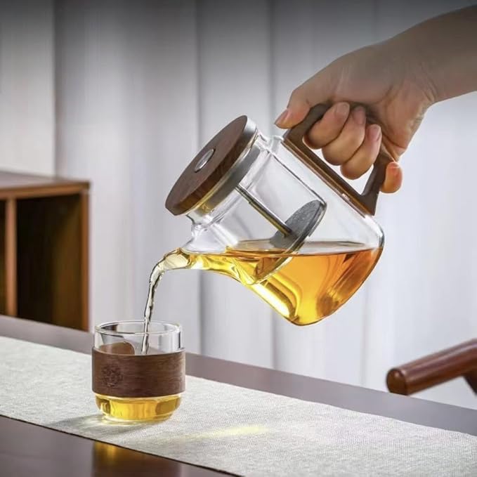 Enchanti Tea Pot, Witchcraft Magic Glass Teapot, Magnetic Water Separation Design, Borosilicate Infuser Pot with Strainer for Loose Leaf & Herbal Teas, Ideal for Tea Maker-700 ML