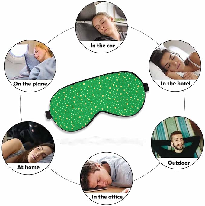 Celestial Sleep Eye Mask Gold Stars Moon Men Women Sleep Mask with Adjustable Strap Eye Cover Eye Shade for Travel, Nap,Meditation - Bloomnest