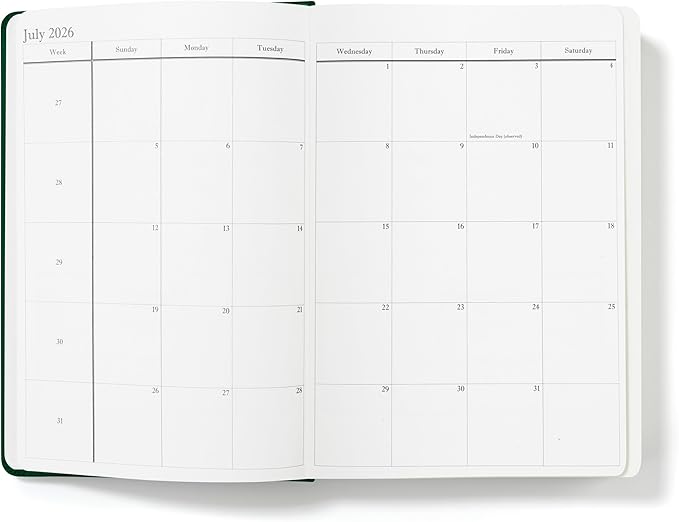 Wykeham's Executive 2026 Daily Journal Planner – US Public Holidays & Format – Customization Available (Racing Green, 8.5"×5.5") - Bloomnest
