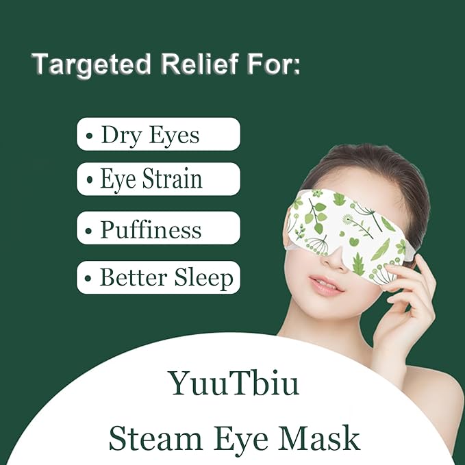 Disposable Steam Eye Mask 9 Pack - Heated Eye Compress for Dry Eyes, Eye Strain & Puffiness Relief, Sleeping Mask for Travel, Airplane, Spa, Night Use, Relaxing Gift - Bloomnest