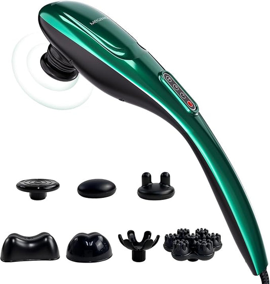 Handheld Back Massager | Deep Tissue Percussion Massage for Back, Neck, Shoulders, Waist and Legs (dark green) - Bloomnest