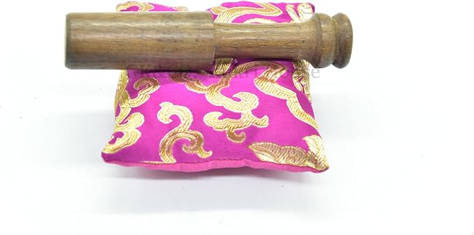 3.75" Tibetan Meditation Yoga Singing Bowl Green Set with free Wooden Mallet and Silk Cushion from Nepal, Singing bowls. (Purple) - Bloomnest