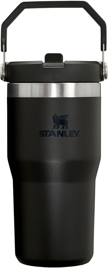 Stanley IceFlow Flip Straw Tumbler with Handle 20 oz | Twist On Lid and Flip Up Straw | Leak Resistant Water Bottle | Insulated Stainless Steel |BPA-Free | Black 2.0 - Bloomnest