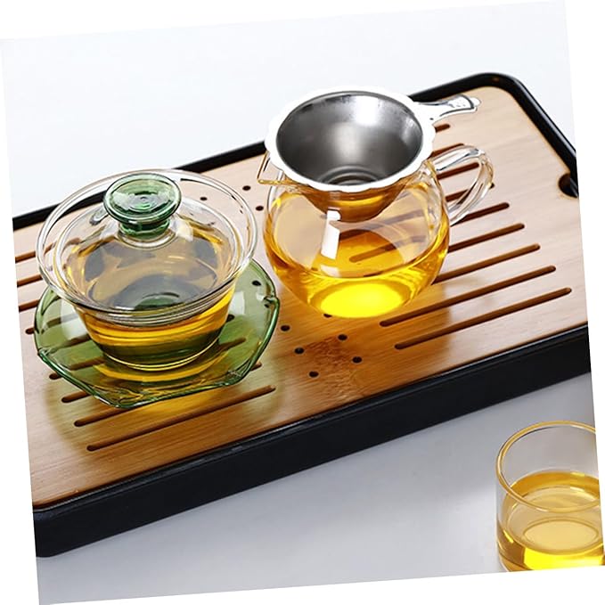 TOYANDONA Elegant Glass Tureen Teacup with Lid Thickened Transparent Chinese Tea Bowl for Gongfu Tea Brewing Height at Home Office - Bloomnest