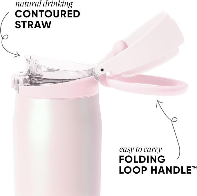 Simple Modern Mesa Loop Water Bottle with Covered Straw and Handle | 30oz Cup Holder Friendly Insulated Stainless Steel Bottles for Travel, Sports and School | Coconut Pearl SimpleModern